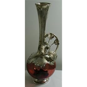 Decorative Bottles, Vases,Mouth Blown Glass ,sculptured Bottles made of Glass and Silver by king solomon finds