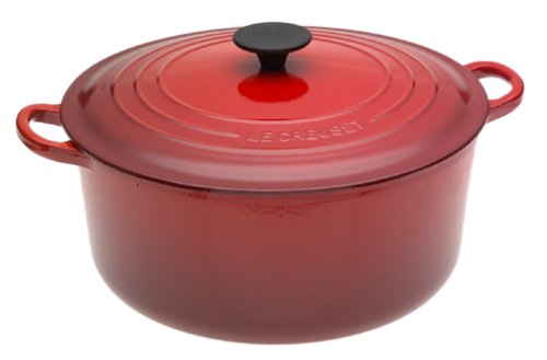 Le Creuset Enameled Cast-Iron 7-1/4-Quart Round French Oven, Cherry Red