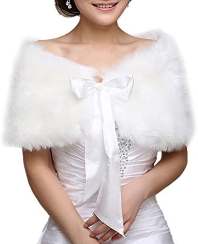 QLPJ Womens Fashion White Shawl Stole Bridal Accessory Wedding Dress Accessory