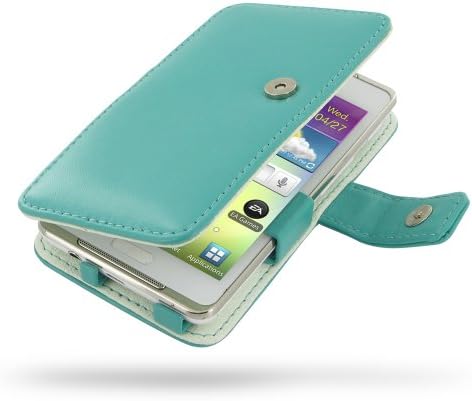 Samsung Galaxy S WiFi 4.2 Leather Case - Galaxy Player 4.2 YP-GI1 - Book Type (Aqua) by PDair
