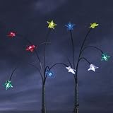 STARS MULTI - 5 bunches of 5 clear stars, MULTI-COLOURED LED Outdoor Living