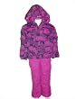 Pulse Girls Pom Pom 2Pc Snowsuit Set, Ski Jacket Snow Ski Bibs, Pink or Green 4-7