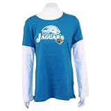 Jacksonville Jaguars Women's 2-Tone Long Sleeve NFL T-Shirt - Aqua/White - XL