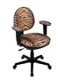OSP Work Smart DH3412-244 Tiger Animal Print Office Task Desk Chairs with Padded Adj. Arms