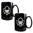 Toronto Maple Leafs 2pc Black Ceramic Mug Set - Primary Logo NHL Hockey