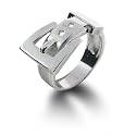 Eve's Addiction Sterling Silver Belt Buckle Ring