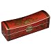 Handmade Red Leather 16" Painted "Graceful Phoenix" Saddle-Lid Storage / Gift Box With Gold Flourishes