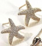 Jewelry : Signature Starfish Button Earrings 18KT GOLD OVER STERLING