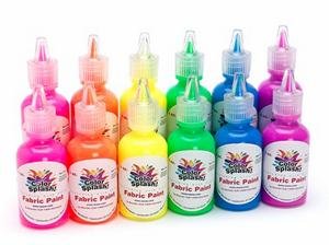 Color Splash ! Florescent Fabric Paint (Pk/12)