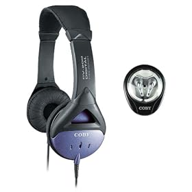 Coby CV200 Digital Stereo HP w/ Bonus Earphones & Carrying Case