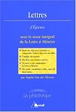 Lettres d Epicure avec le texte intégral de la Lettre à Ménécée