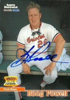 Boog Powell Autographed/Hand Signed Baseball Card (Baltimore Orioles) 1999 Fleer Sports Illustrated
