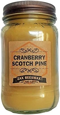 Cranberry Scotch Pine Scented Beeswax Mason Jar Candle | 16 oz