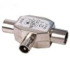 2 WAY TV AERIAL SPLITTER MALE TO FEMALE