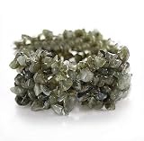 Labradorite Gemstone Chips Multi-Strand Stretch Bracelet