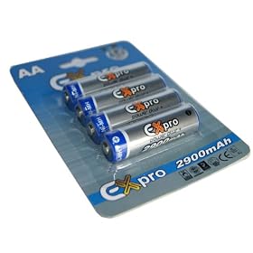 Ex-Pro� Power Plus+ Ultra High Capacity AA rechargeable 2900mAh Batteries - Pack of 4 - specifically for Digital Cameras :- Acer, Canon, Casio Exilim, Fuji Finepix, HP, Kodak Easyshare, Nikon Coolpix, Olympus, Panasonic Lumix, Pentax Optio, Samsung Digimax, Sony Cyber-shot, Traveller, Vivtar, & more