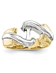 14k Two-tone Peg Set Solitaire Ring Semi-Mounting, No Center Stone Included