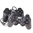 USB Double Shock Dual PC Game Pads 2-Pack (Black)