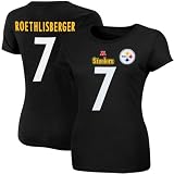 NFL Pittsburgh Steelers Ben Rothlisberger #7 Ladies My Crush IV Player T-Shirt - Black (Small)