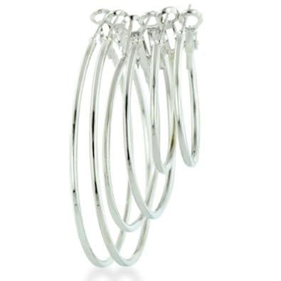 Cheap Girls Jewelry Set of Three Hoop Earrings in Various Sizes ( Small, Medium and Large) For Sale