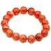12mm Round Orange Agate Beaded Bracelet, 7.5"