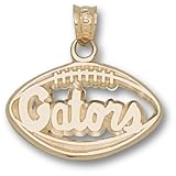 University of Florida Gators Pierced Football Pendant (Gold Plated)