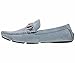 Amali Mens Casual Driving Moccasin Loafer in Turquoise Microfiber With Silver Ornament: Style Walken Turquoise-025