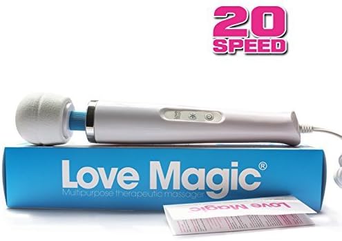Love Magic Wand Multipurpose Therapeutic Massager White - Hitachi Style 20 Speed Patterns, Quiet Vibrations-steady & Pulsating, Silicone Massage Head, Flexible Neck, Maximum Pleasure -13" Length PLUS Two Bottles of 2 oz Aqua Z Lube! Strong Motor for Neck & Shoulder & 100% NO Questions, NO Hassle Guarantee for 90 Days!