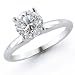 14k White Gold 1.50 Carat Round Cut Solitaire Diamond Ring - (G-H;SI1-2)