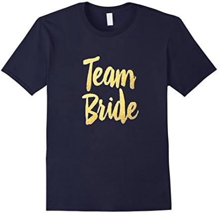 Men's Team Bride Shirt Gold Foil Bachelorette Wedding Hens Script XL Navy