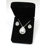 Diamante CZ Big Teardrop pendant and Earring Set