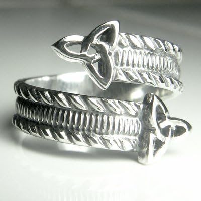 Sterling Silver Celtic Triquetras Spoon Ring