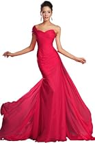 Hot Sale eDressit New Red One Shoulder Sweetheart Evening Dress (00132102)