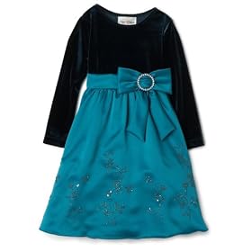 Rare Editions Girls 2-6x Teal Matte Satin Dress