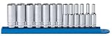GearWrench 80304 13-Piece 1/4-Inch Drive 6-Point Deep Metric Socket Set