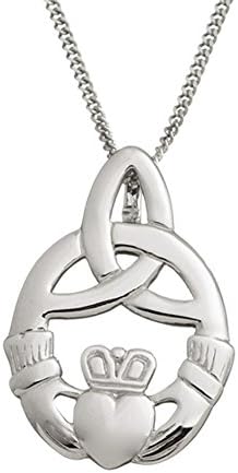 Large Claddagh Celtic Trinity Knot Pendant on a chain