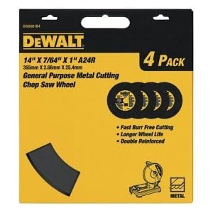 DEWALT DW8001B4 Heavy Duty 4 Pack 14-Inch X 7 64-Inch X 1-Inch General Purpose Chop Saw... by 