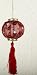 Asian Fusion Red Fabric Lantern with Tassels Christmas Ornament 6"