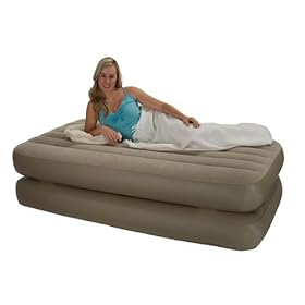 Inflatable Twin Size Raised Air Bed Mattress by BOS