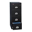 FireKing : Insulated 4-Drawer Vertical File, 20-3/4w x31d, Legal, Black -:- Sold as 2 Packs of - 1 - / - Total of 2 Each