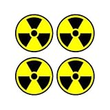 Radiation Nuclear Symbol Sheet of 4 - Window Bumper Sticker