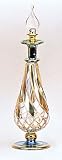 Gold Pear Shaped Hand Blown from Pyrex Egyptian Perfume Bottle. 24k Gold Etchings