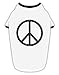 TooLoud Peace Sign Symbol - Distressed Cotton Dog Shirt White with Black Medium