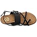 Ollio Women's Shoe Side Buckle Gladiator Strap Zip Closure Flat Zori Sandal