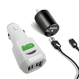 White Color Dual Port / Socket USB Car Cigarette Lighter VPA DC Charger Adapter for up to 2 Devices at a Time (83903), Palm USB Travel Charger and Palm Sync & Charge USB Cable (3402WW) for Use with Palm Pixi Plus, Palm Pre Plus, Palm Pixi, Palm Pre, Treo Pro, Treo 800w