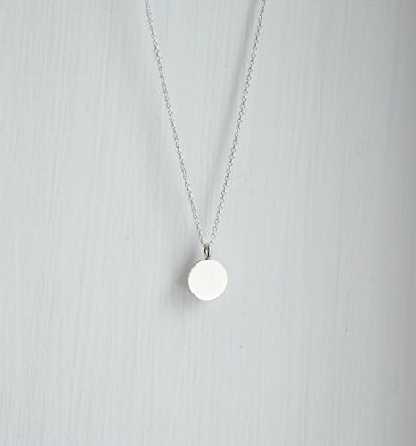 Engravable sterling silver dot necklace - sterling silver disk circle drop coin pendant - monogram letter initials simple engraved personalized jewelry - Ellen