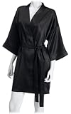  : Intimo Women's Poly Charmeuse Robe, Black, Small