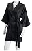 Intimo Women's Poly Charmeuse Robe, Black, Medium