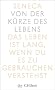 Von der K�rze des Lebens