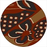 Como Floral Brick Contemporary Round Rug Size: Round 8'